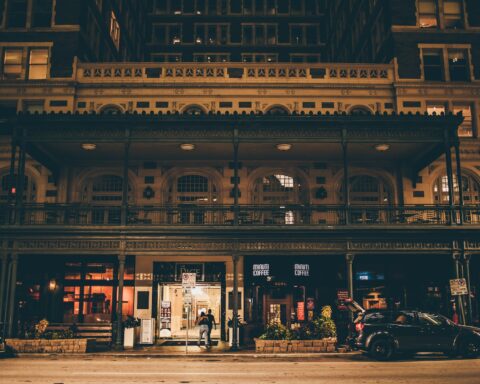 people walking near the building