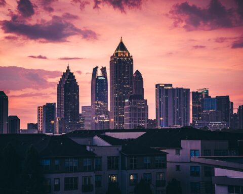 city of atlanta at sunset