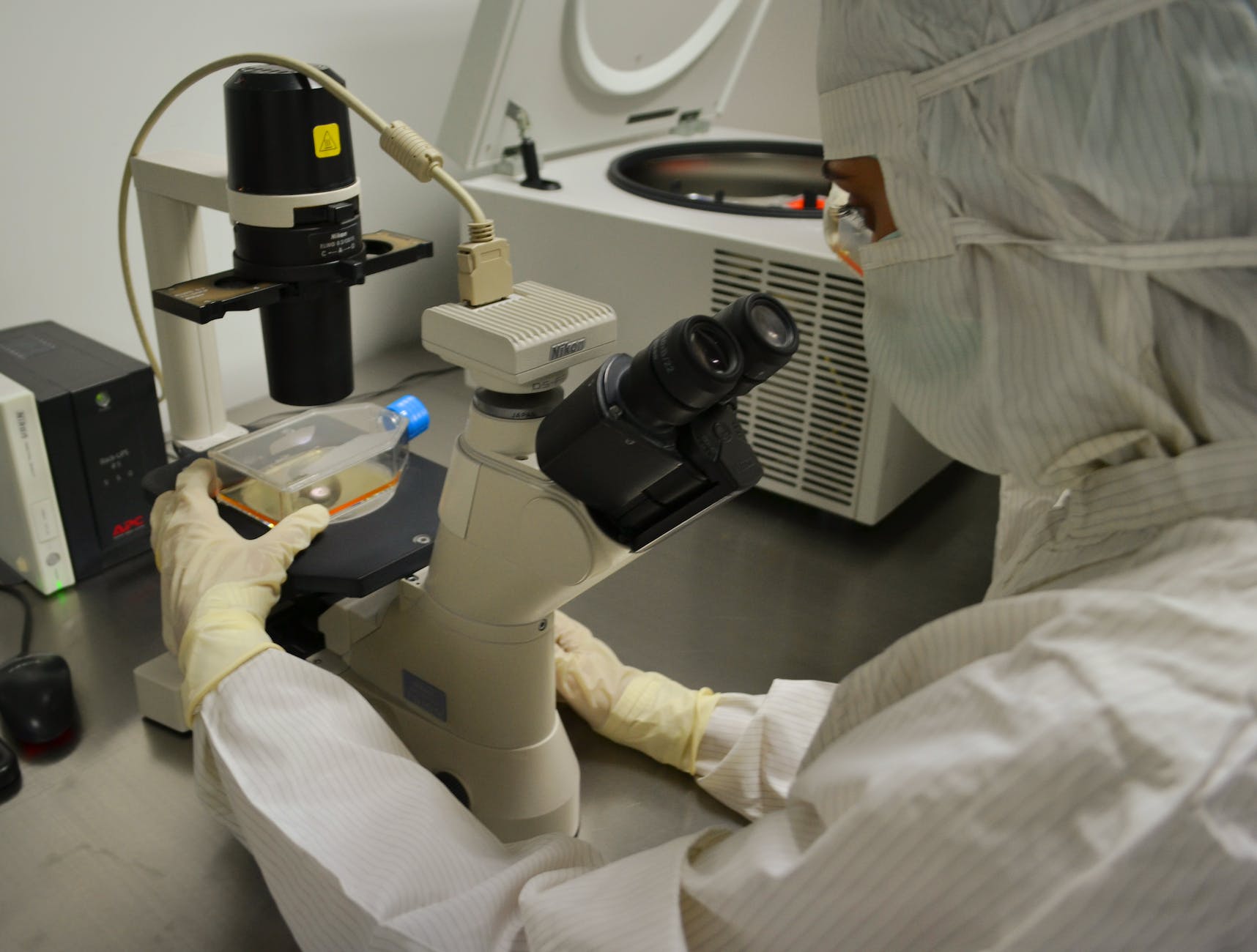 laboratory testing with microscope