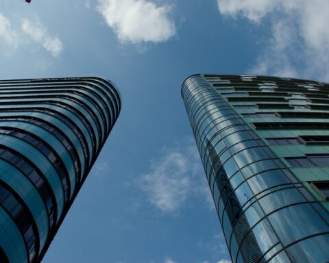 architecture blue sky buildings business