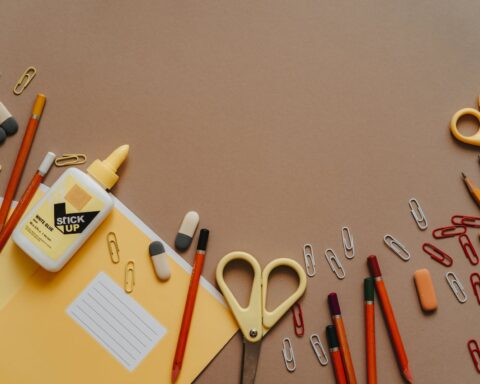 back to school flatlay