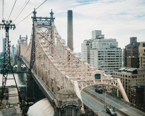 new york city queensboro bridge in urban area