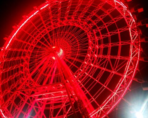 ferris wheel during night time