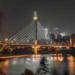 illuminated bridge in boston