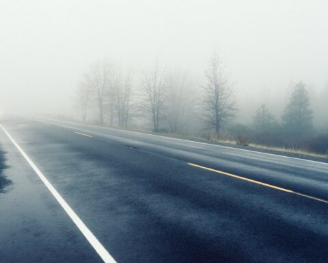 road winter fog slippery