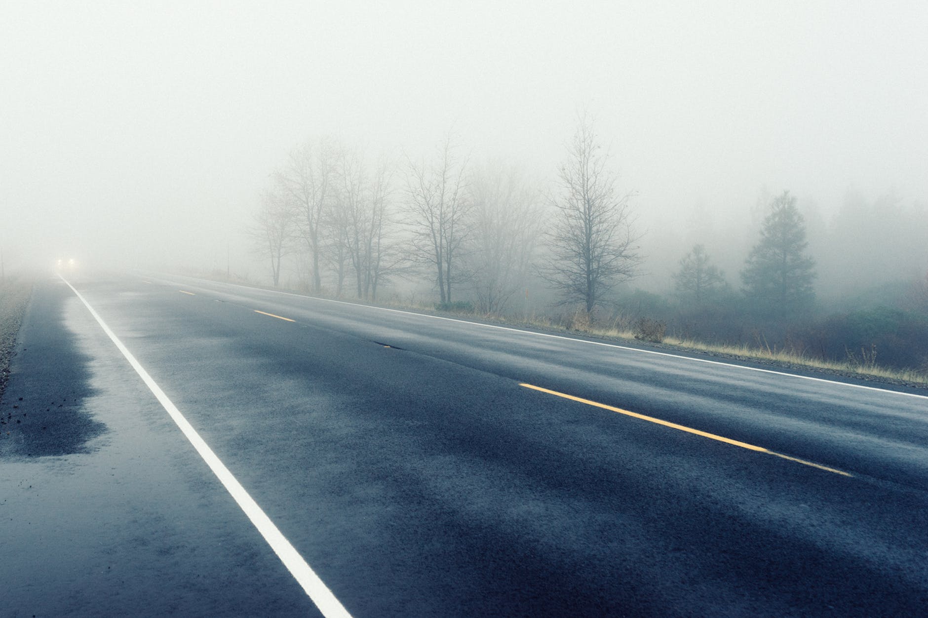 road winter fog slippery