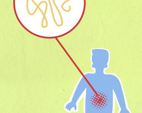 cutout paper composition of viral genome in human body